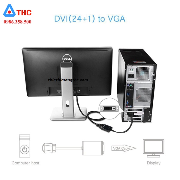 Cáp chuyển đổi DVI -D to vga 